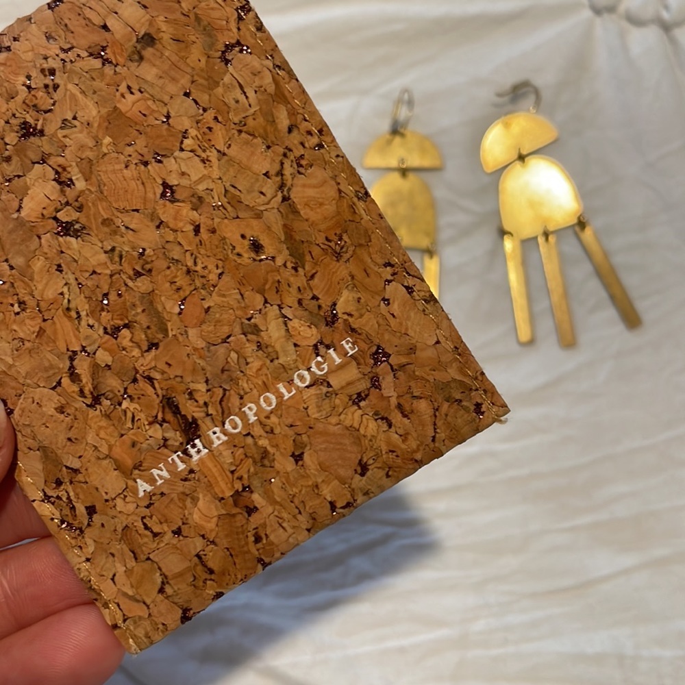 Anthropologie drop gold earrings